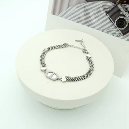 DB03   Frosted D Letter Three layer Bracelet Jewelry