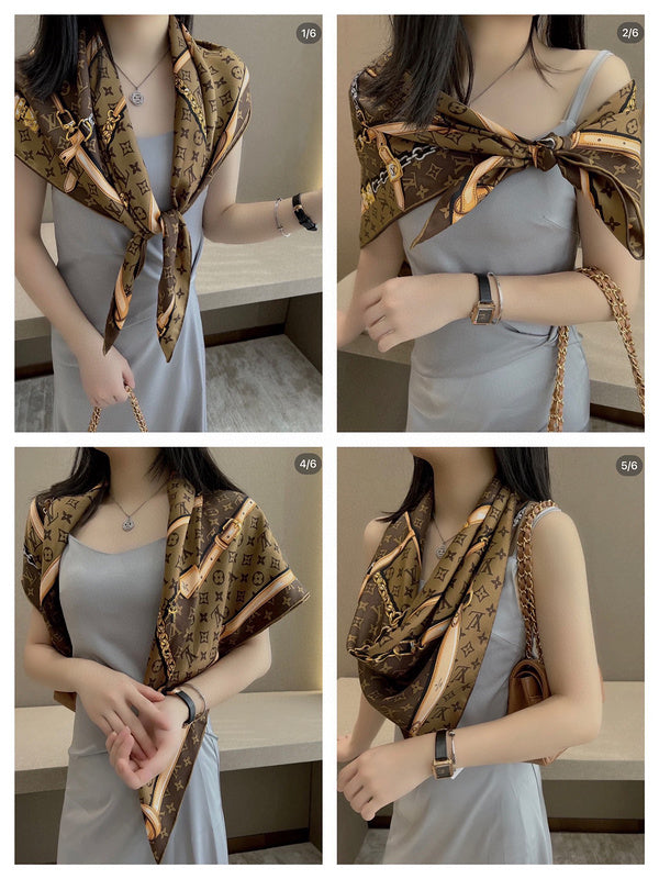 XLC18 Silk satin 90-90CM Scarf