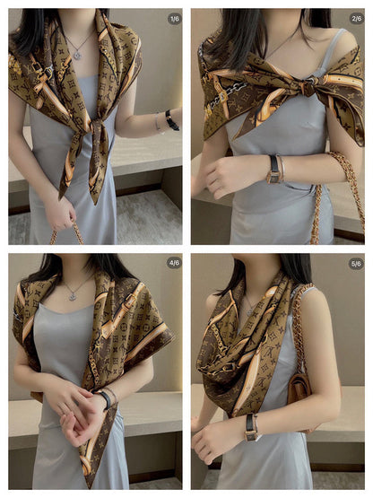 XLC18 Silk satin 90-90CM Scarf