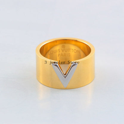 LVR9 316L steel gold plated high quality ring men and women jewelry for gift