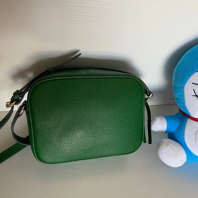 GGP76 leather Ladies black camera 21-15-7cm bag