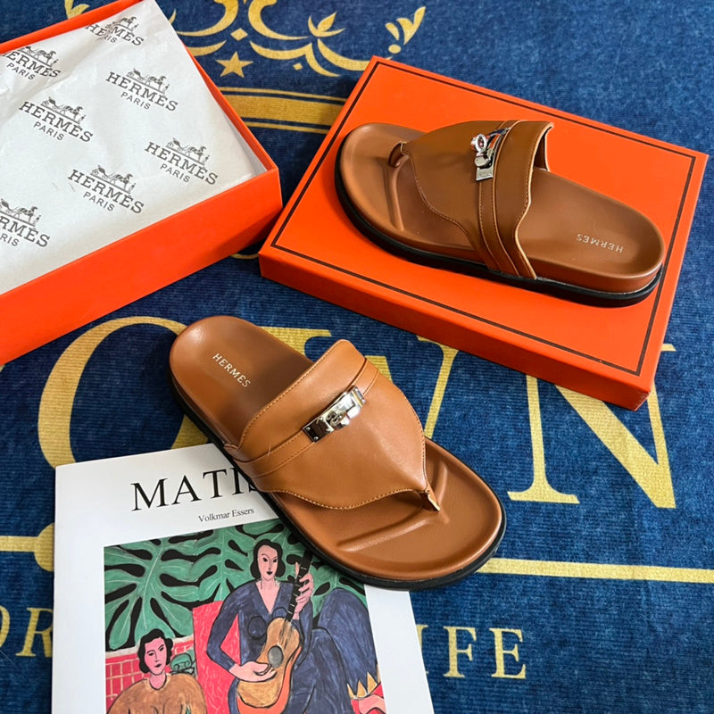 MJHS14 Leather slippers Women shoes 35-42 With box