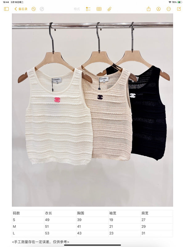 CHC51 Crew-neck three-dimensional jacquard knitted vest clothes