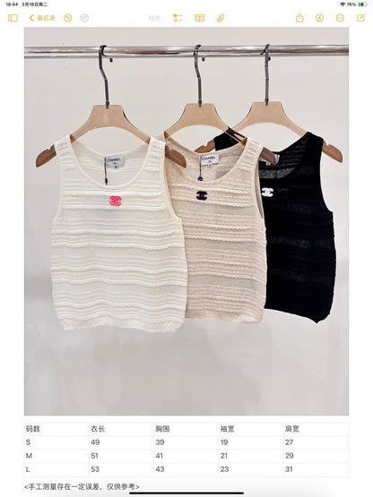 CHC51 Crew-neck three-dimensional jacquard knitted vest clothes