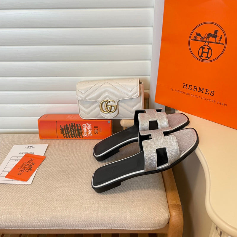 MJHS7 Leather slippers Women shoes 35-42 With box