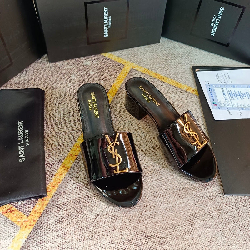 MJYS4 Leather 6.0CM Slippers Size 35-42 Shoes with Box