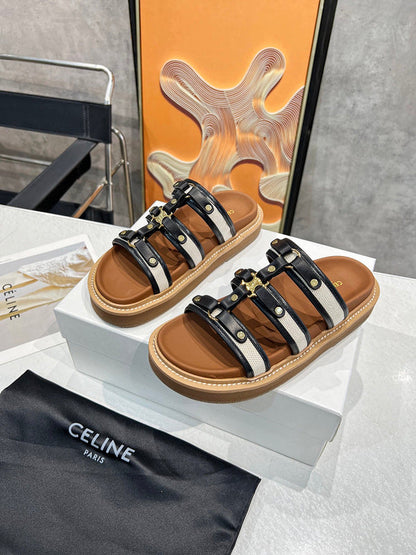 MBCS10 Leather Slippers Size 35-41 Shoes with Box