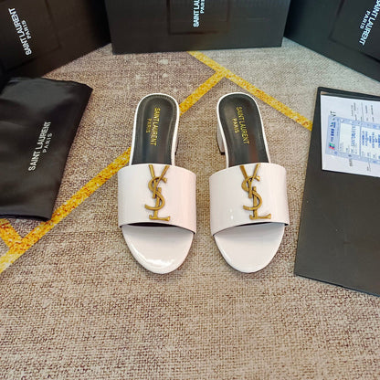 MJYS3 Leather 6.0CM Slippers Size 35-42 Shoes with Box