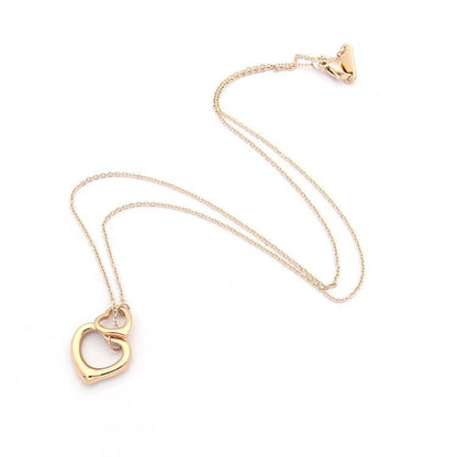 TN026   Women's heart-shaped stainless steel necklace jewelry