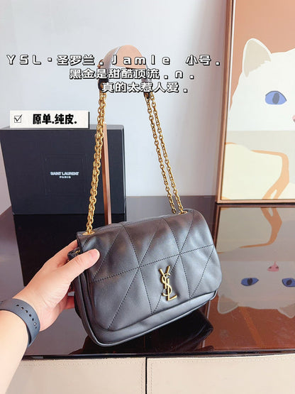 YBM6   pure leather chain bag 23*8*16cm no box