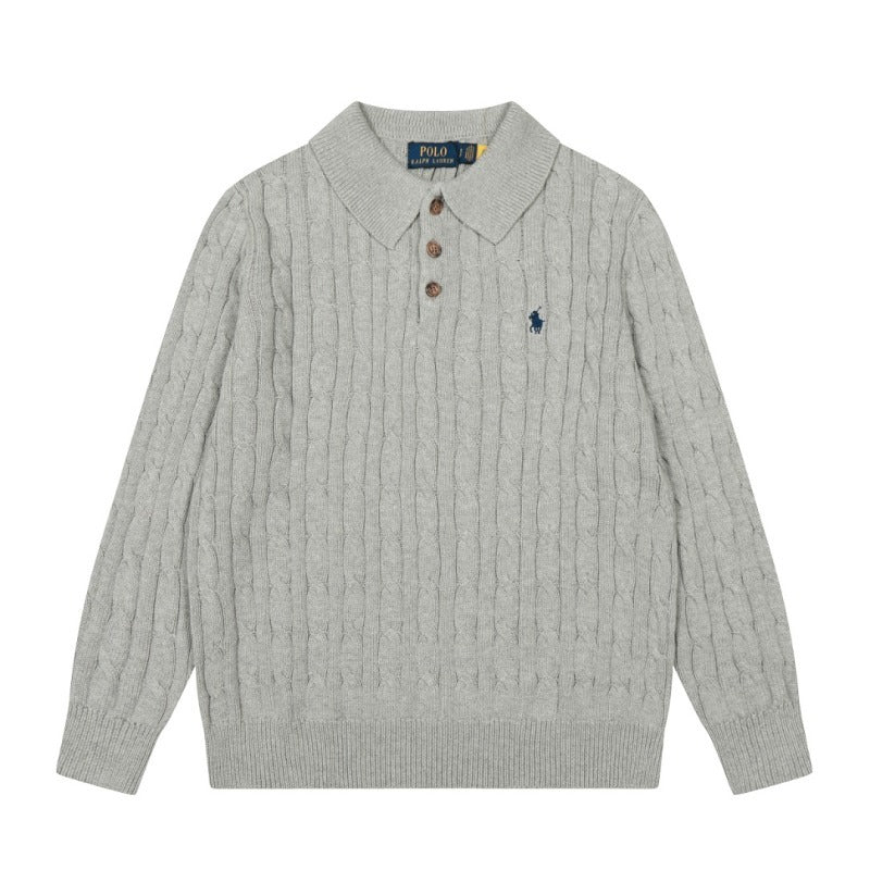 LFC5 New men's and women's spring and autumn collared sweaters, sweater base clothes