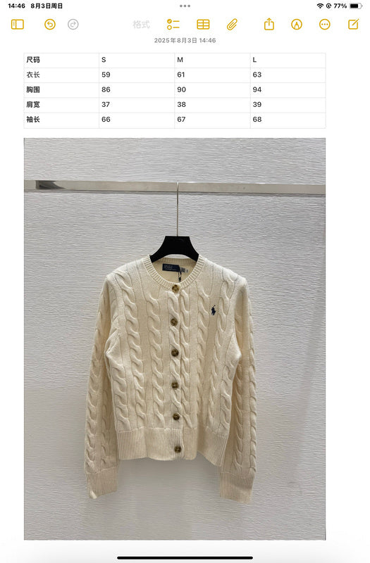 POC3   Women's collar pure cotton knitted cardigan long sleeved clothes