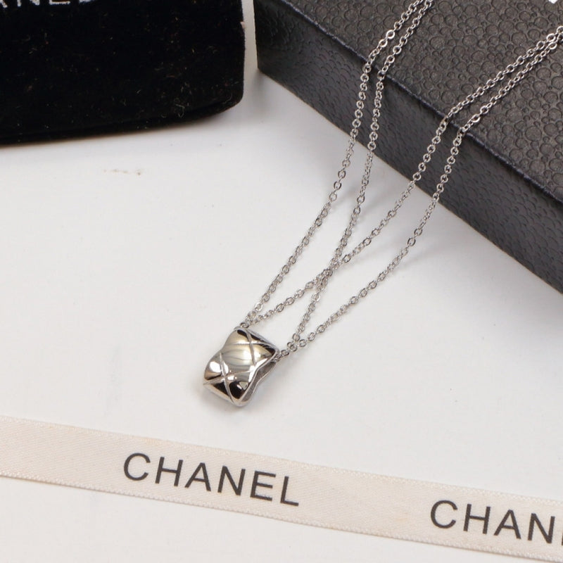 CHN49 316L Steel Gold Plated CC Necklace High Quality Jewelry