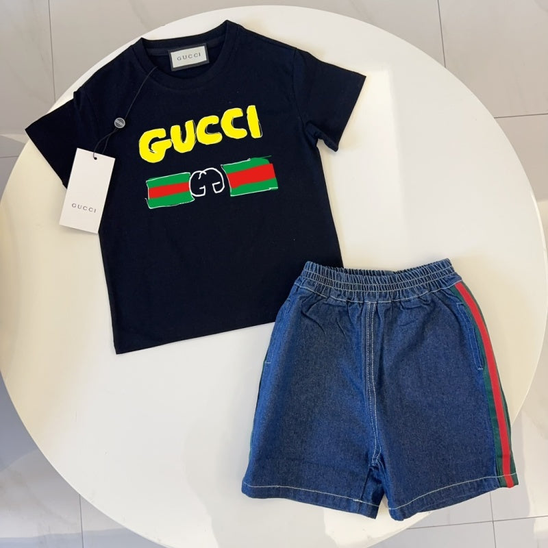 TGUC04  Boys and girls' pure cotton summer short sleeved top T-shirt Clothing