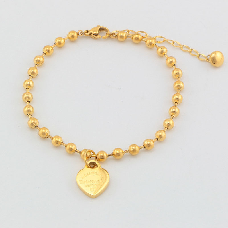 TB48 high quality bead bracelet for women 316L steel gold plated   Jewelry