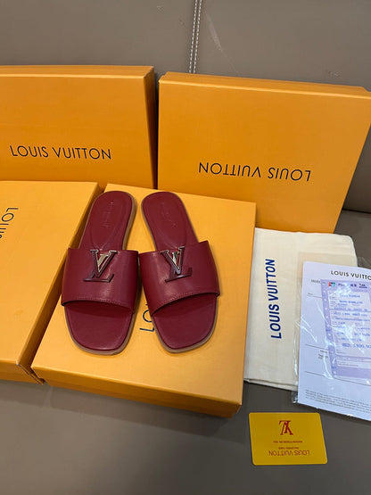 MJLS04 Leather Women Slipper Size 35-42 Shoes with box