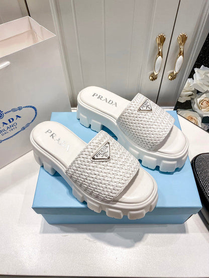 MJPS9 Leather Women 5.5CM Slippers 35-42 shoes With box