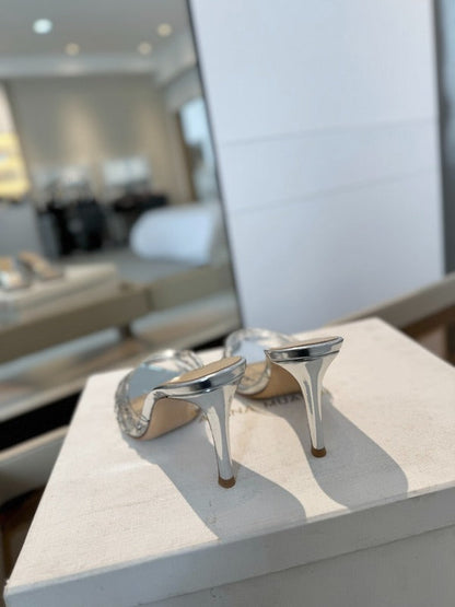 MBGS2 Leather 8.5CM 10.5CM Slippers Size 35-41 Shoes with Box