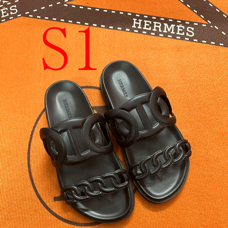 MJHS16 Leather Women Slipper Size 35-42 Shoes with box