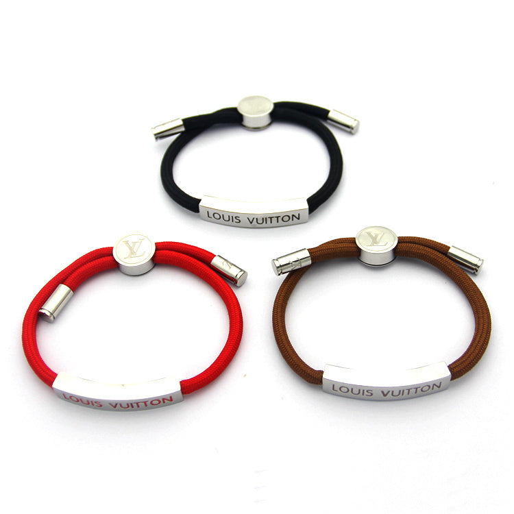 LVB91 Fashionable red rope stainless steel lock Bracelet   Jewelry