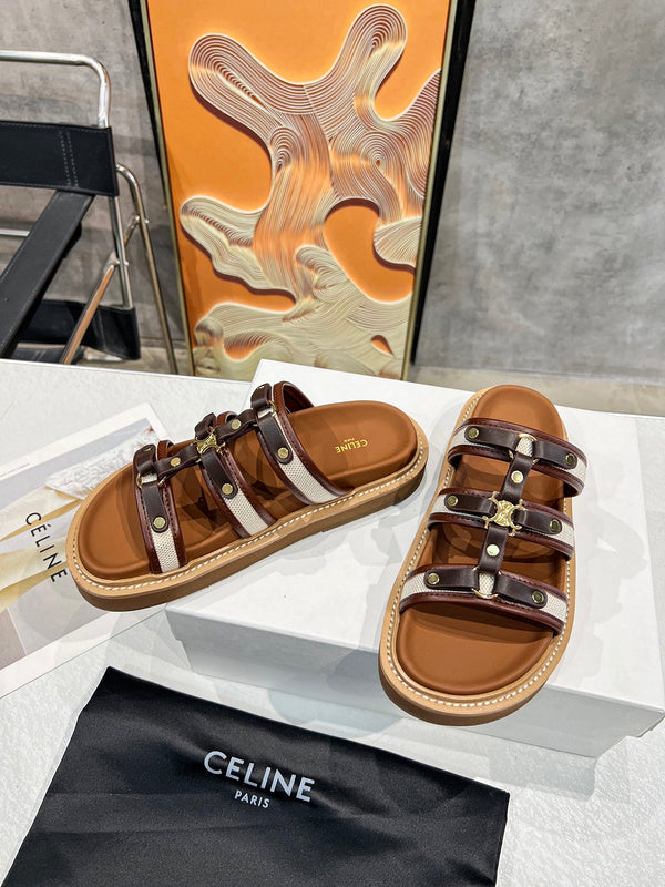 MBCS10 Leather Slippers Size 35-41 Shoes with Box