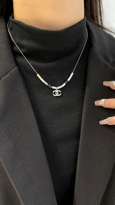 X411   Women's small square necklace jewelry