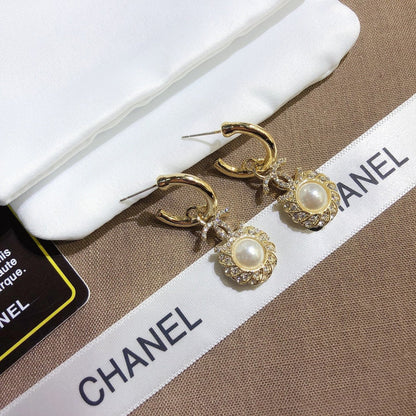 A644   Women's pearl hook earrings jewelry