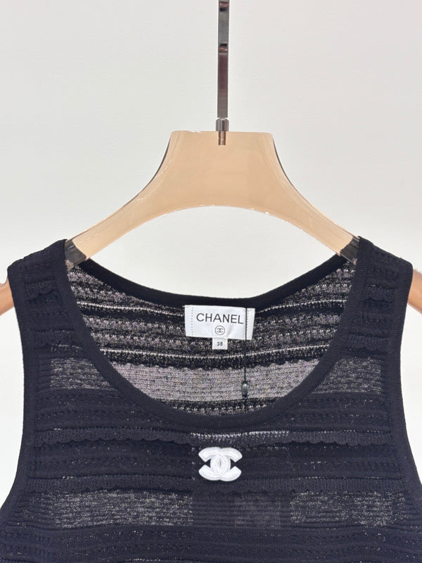 CHC51 Crew-neck three-dimensional jacquard knitted vest clothes