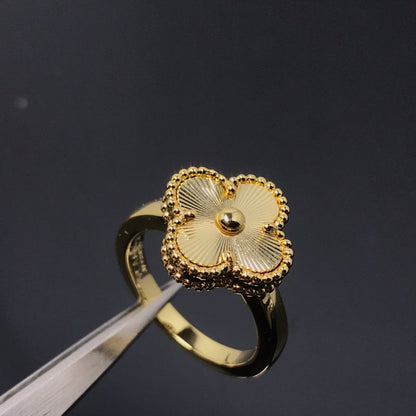 AVSR5  New laser four-leaf clover ring jewelry