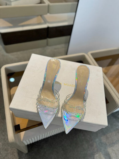 MBGS2 Leather 8.5CM 10.5CM Slippers Size 35-41 Shoes with Box