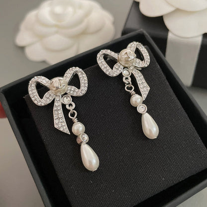 CE2 Fragrant butterfly hanging pearl drop earrings  Jewelry