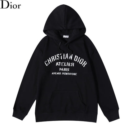 DIC86  Men's and women's slogan LOGO printed hooded sweatshirt