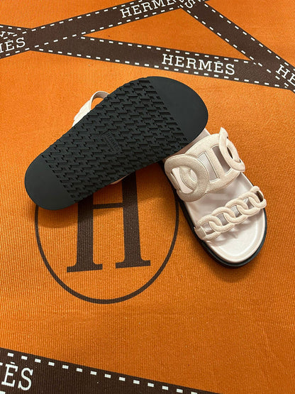 MJHS16 Leather Women Slipper Size 35-42 Shoes with box