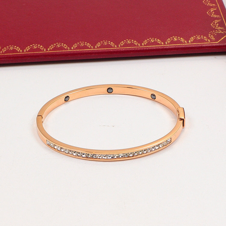 CAB55   Women's European and American fashion temperament 18K rose gold plated diamond bracelet  Jewelry