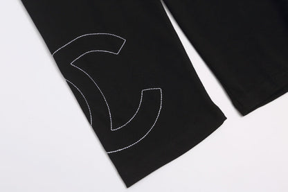 CHC01 New women's autumn and winter pure cotton long sleeved base embroidered clothing