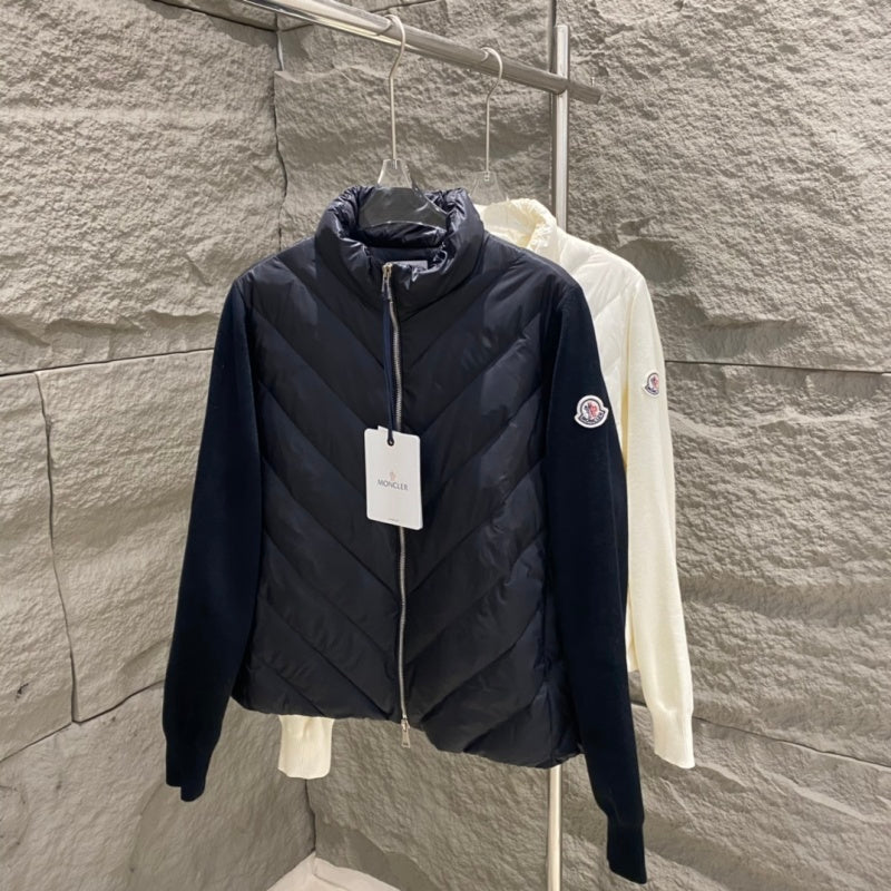 042067  Women's knitted spliced down jacket clothing