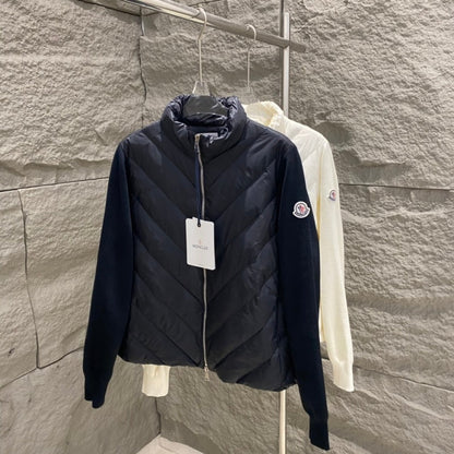 042067  Women's knitted spliced down jacket clothing