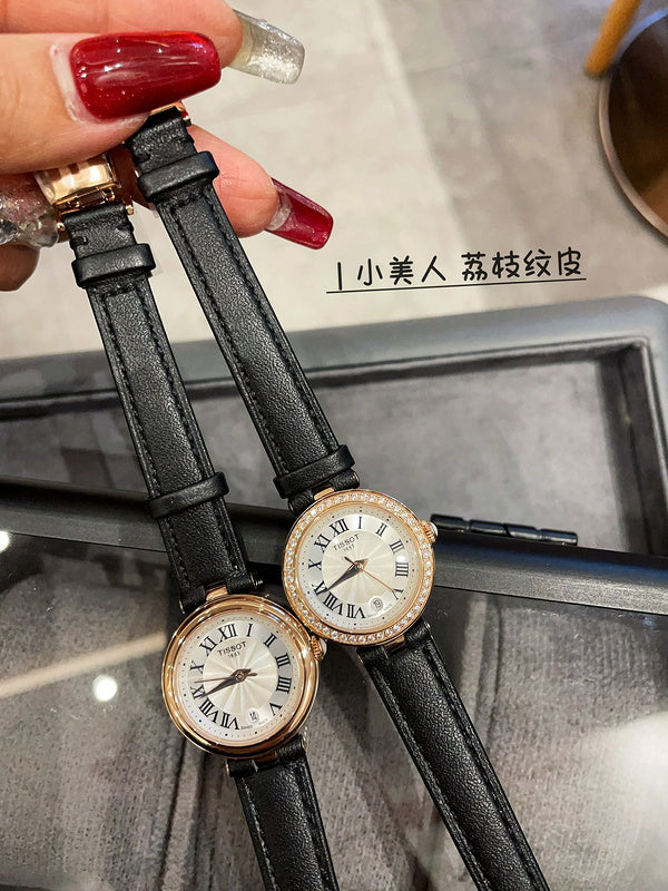 TW1   Women's lychee leather watch, the whole is very simple