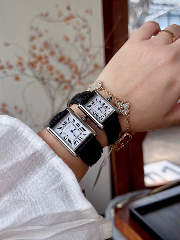 CW5  Couple's lychee print belt watch  25.5mm x 33.7mm/29.5mm*22mmCITIZEN movement