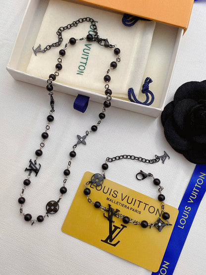 X678 Men's Titanium Steel Necklace Bracelet Set Jewelry