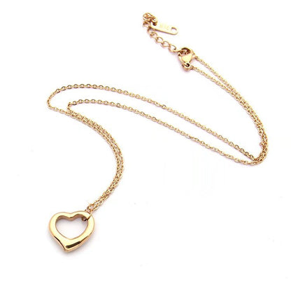 TN024  Women's heart-shaped stainless steel necklace jewelry