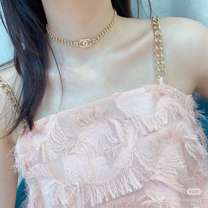 X669    Ladies' full-diamond necklace and bracelet set jewelry