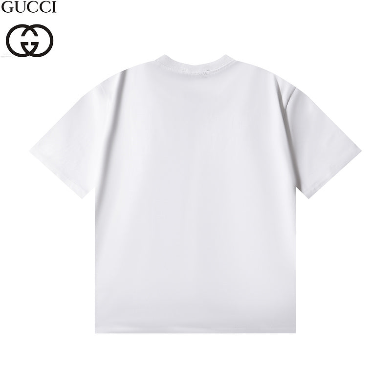 GUC028 New  Men's and women's letter embroidery short-sleeved T-shirt