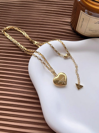 X607  Women's fashion necklace 316L steel gold plated jewelry