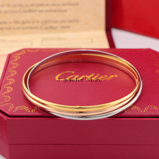 CAB19 Cartier classic three ring bracelet bangle two size 316L steel bangle jewelry