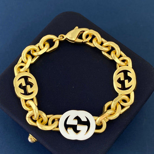 GB79 New Bracelet Brass Material Gold Plated Jewelry 17cm