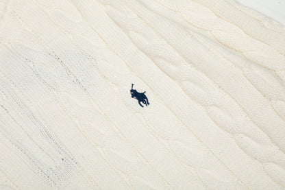 LFC18 New high-quality men's and women's ruff half zip solid pony embroidery logo Fried Dough Twists knitting sweater Clothing