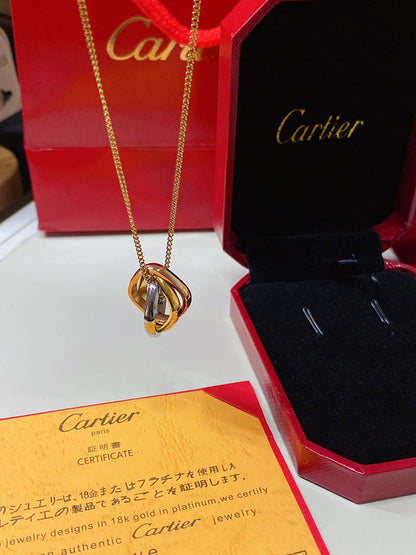 X666  Women's titanium steel three-ring three-color necklace jewelry