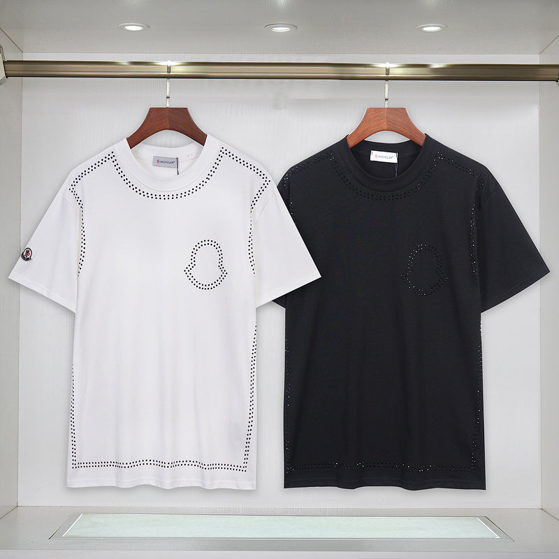 MOC01 New  Men's and women's letter embroidery short-sleeved T-shirt