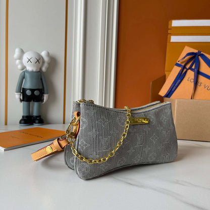 LLP08 Leather bag 24.5-13.5-6.5CM Denim Bags